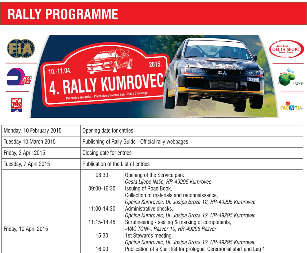 rally programme